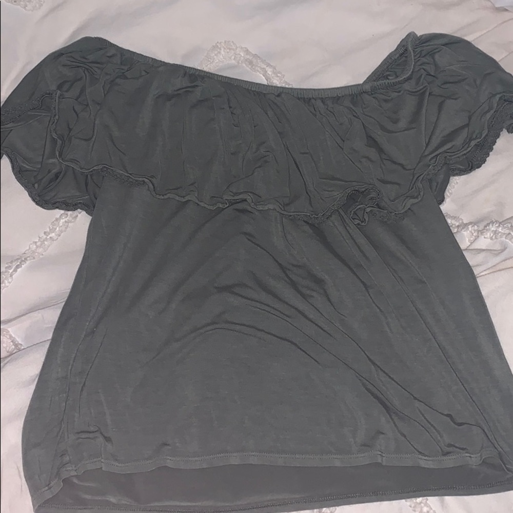 Olive Green Off Shoulder Top